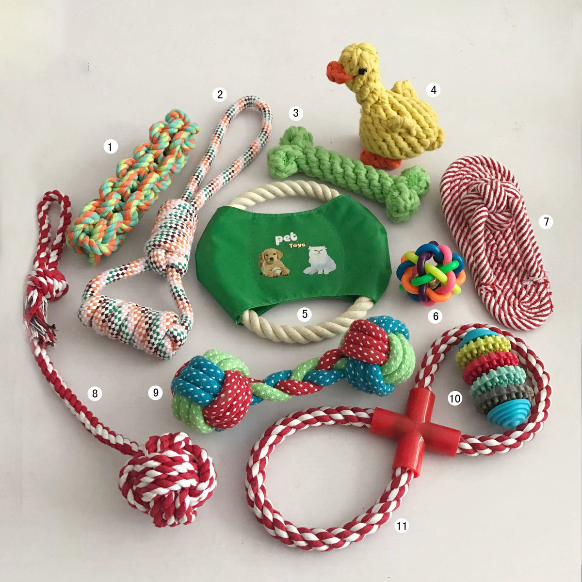 Dog Toy Set for Chewing, Tugging & Daily Dental Play