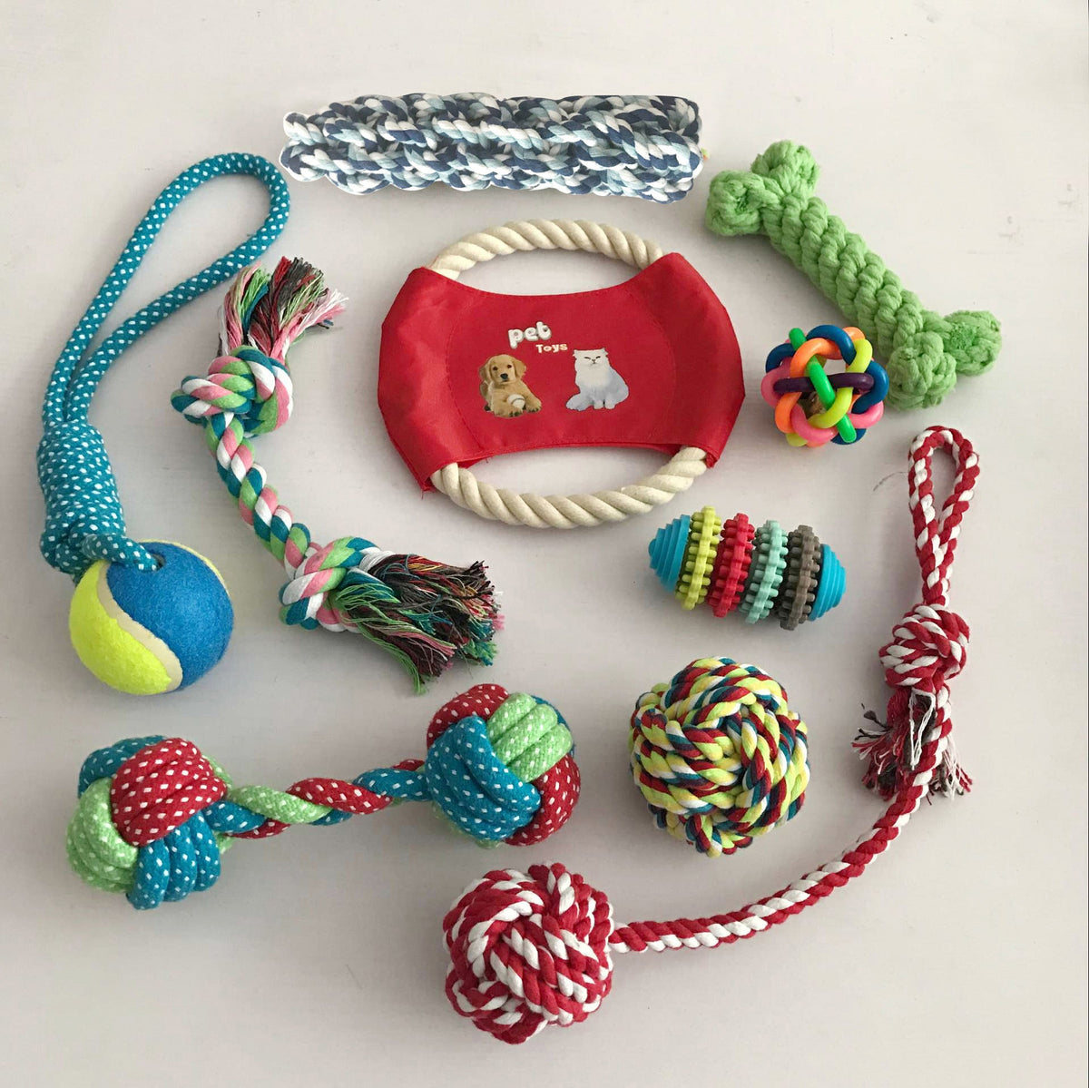 Dog Toy Set for Chewing, Tugging & Daily Dental Play