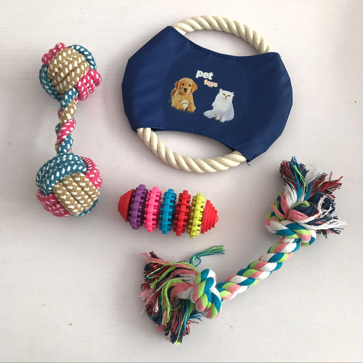 Dog Toy Set for Chewing, Tugging & Daily Dental Play