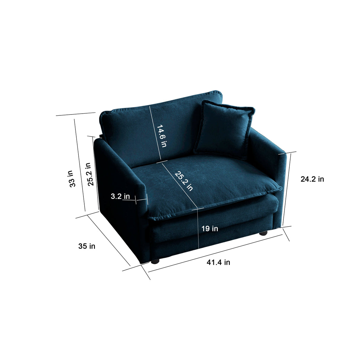 Navy Chenille Reading Armchair for Cozy Living Rooms