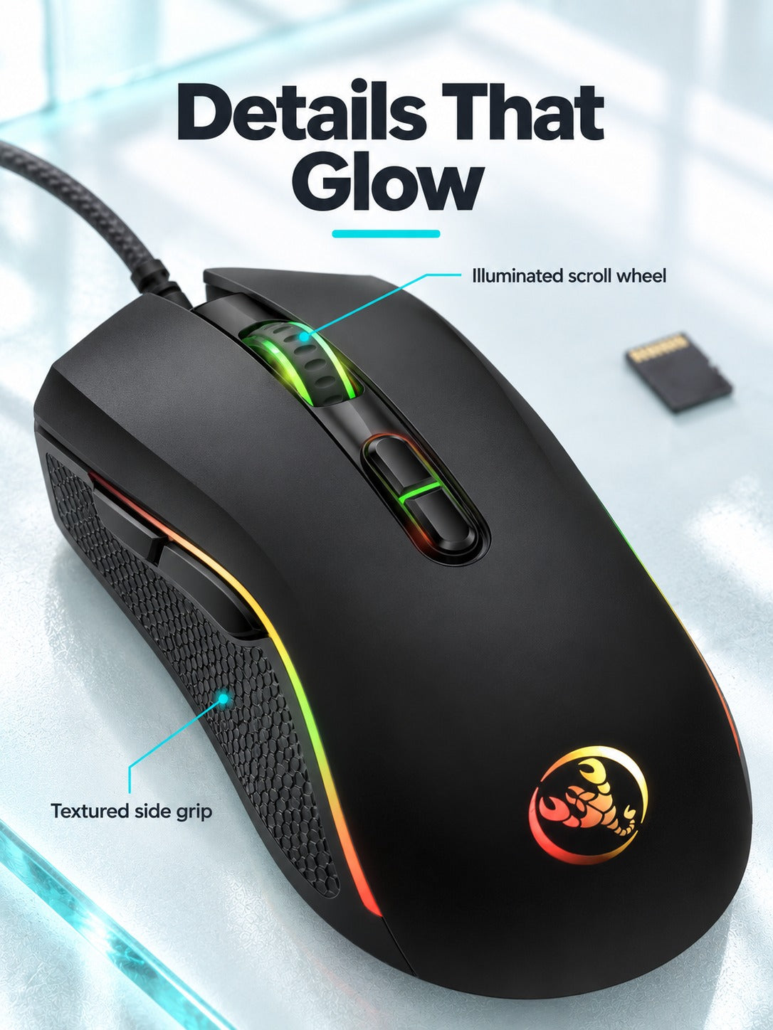 Compact RGB Gaming Keyboard and Mouse Combo, 61 Keys