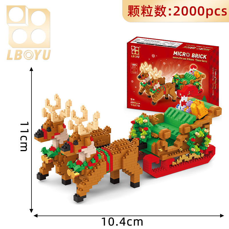 Christmas Building Block Set Detailed Santa Sleigh