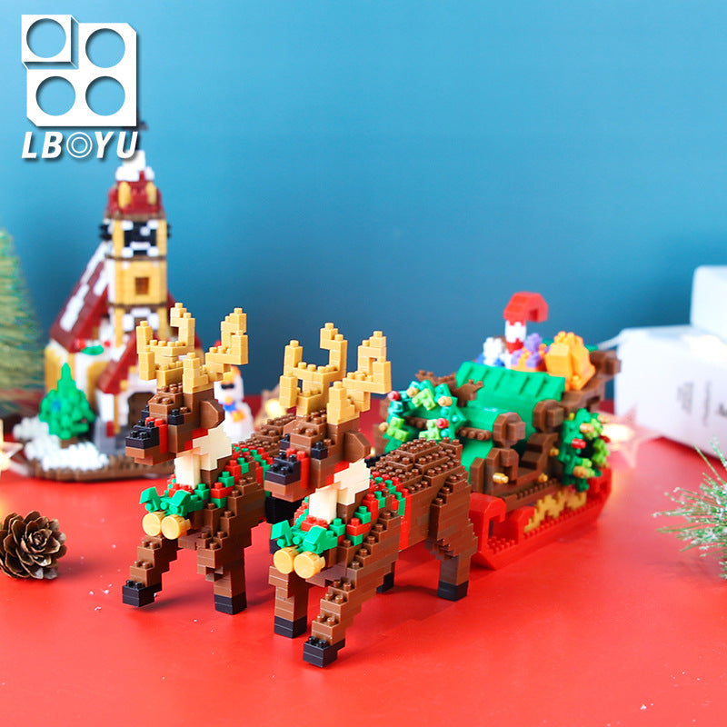Christmas Building Block Set Detailed Santa Sleigh