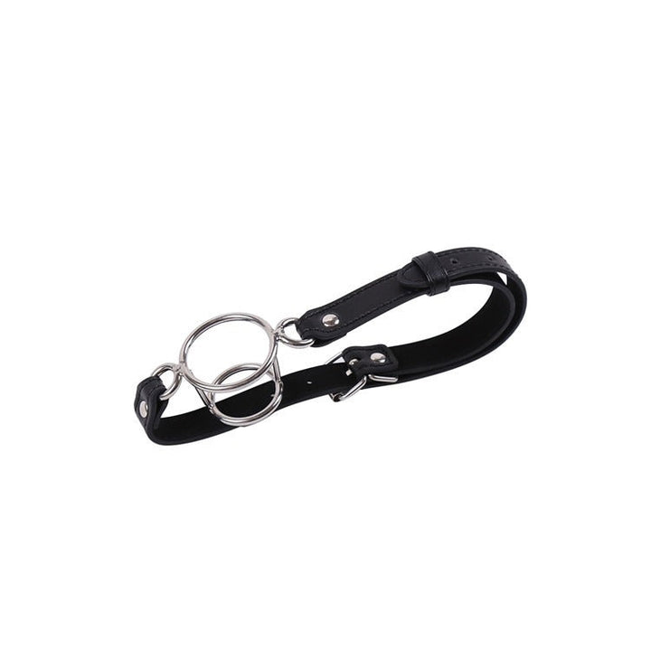 Double-Ring BDSM Mouth Ball Gag With Adjustable Strap