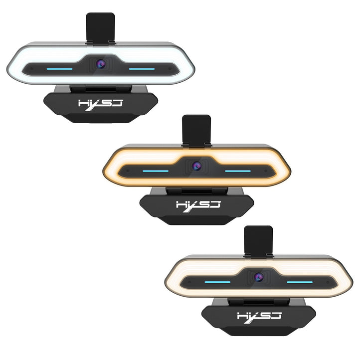 Webcam with Ring Light & Dual Noise-Cancelling Mic