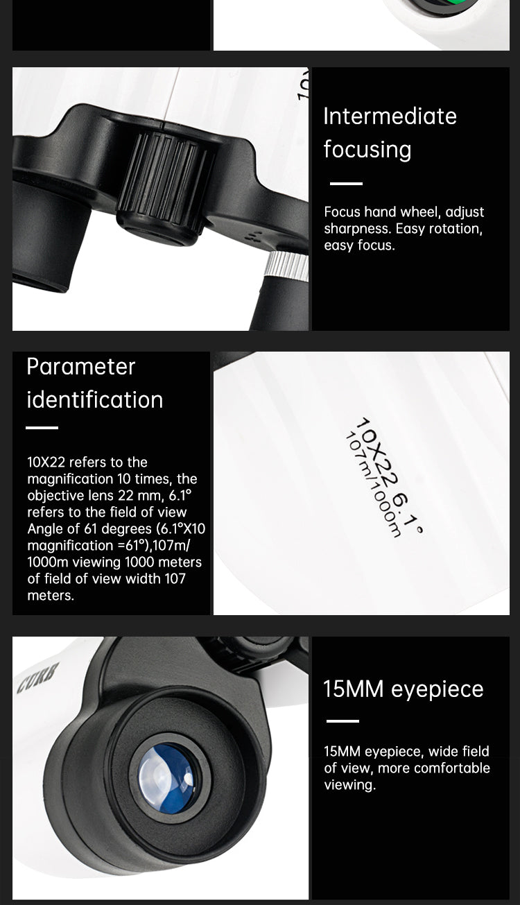 Pocket 10x22 Binoculars 144g for Concerts & Travel