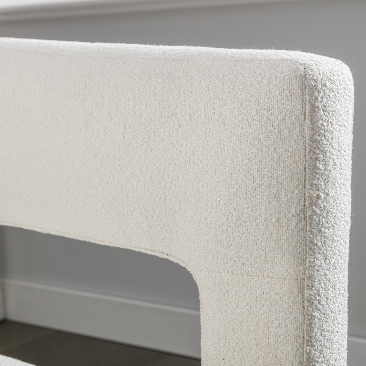 Sculptural Cream Boucle Accent Chair for Living Rooms