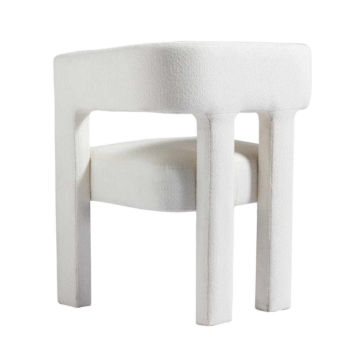 Sculptural Cream Boucle Accent Chair for Living Rooms