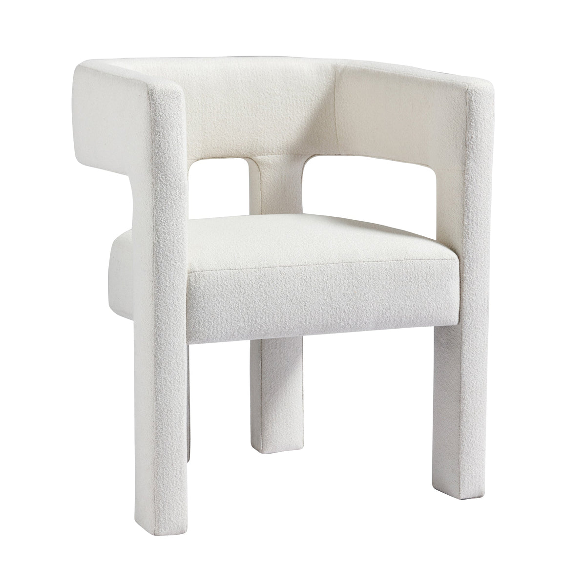 Sculptural Cream Boucle Accent Chair for Living Rooms