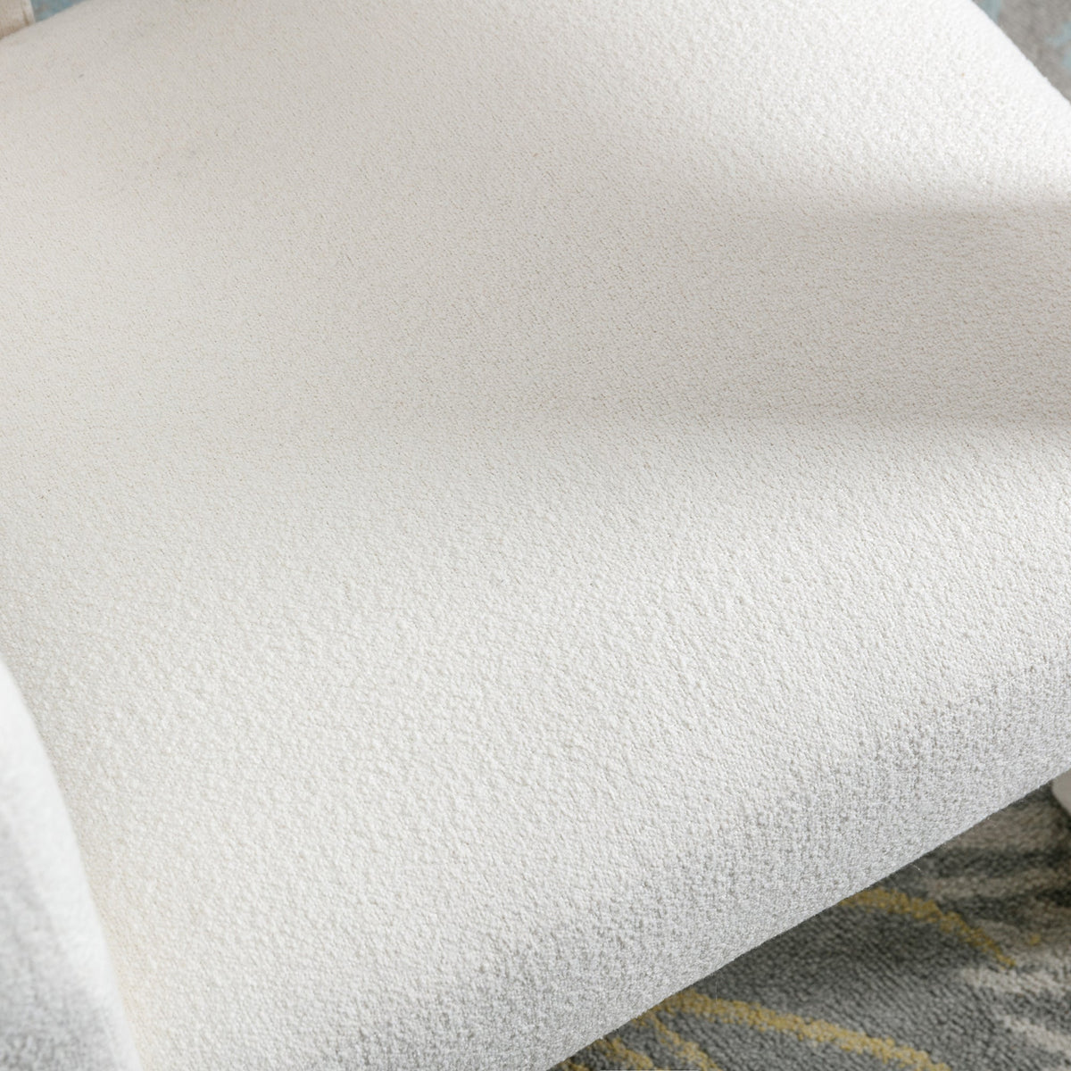 Sculptural Cream Boucle Accent Chair for Living Rooms