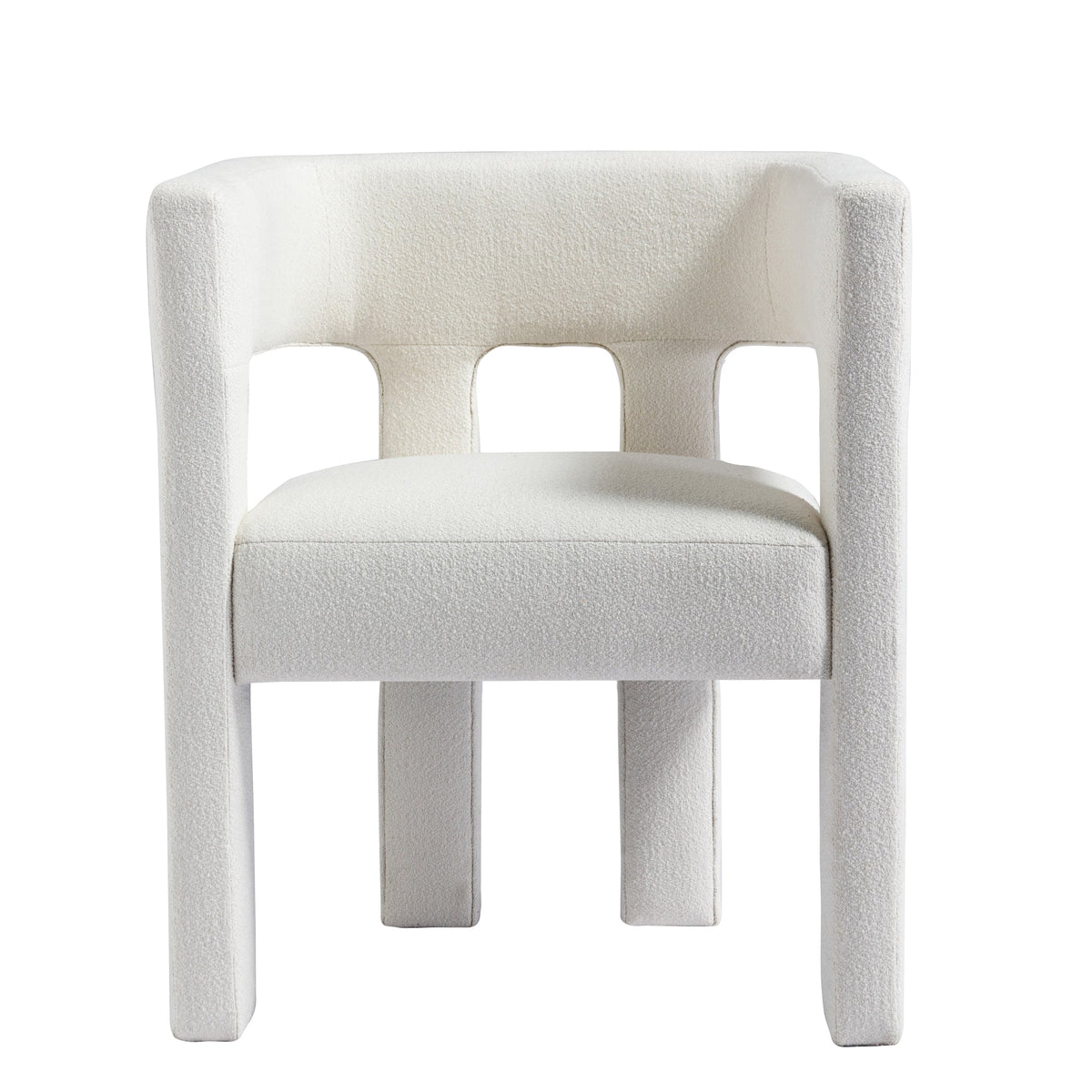 Sculptural Cream Boucle Accent Chair for Living Rooms