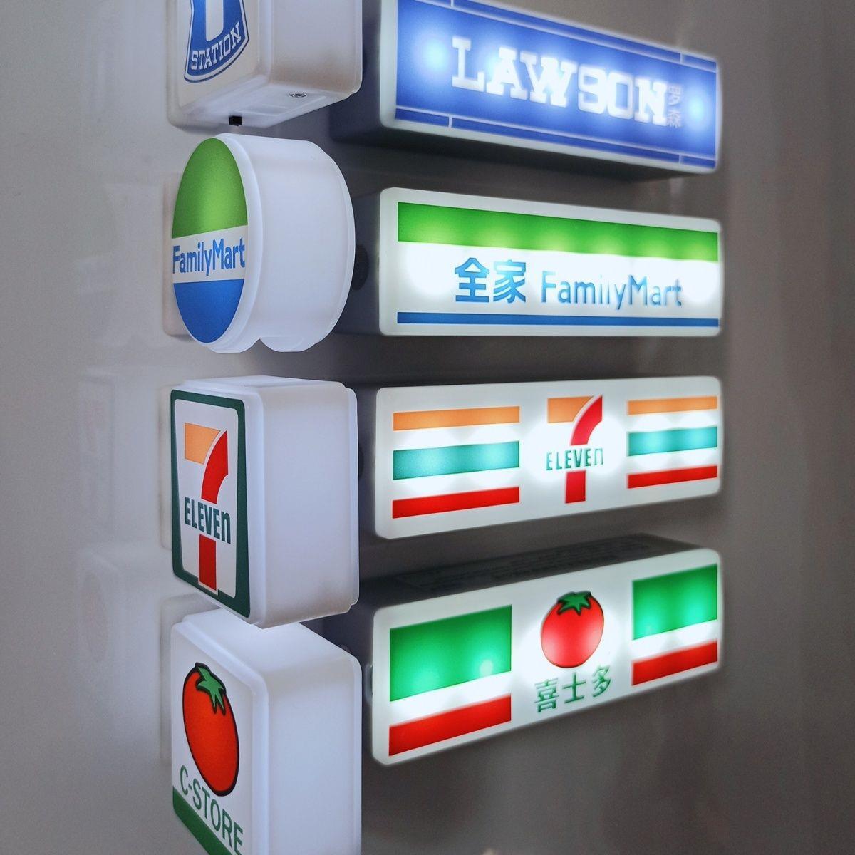 Miniature LED Convenience Store Signs for Fridge Decor