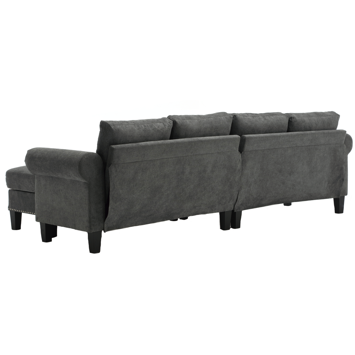 Gray L-Shaped Sectional Sofa with Hidden Storage Chaise