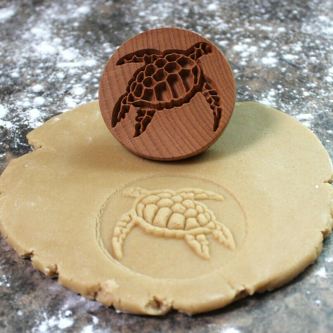 Wooden Cookie Stamp Mold with Animal & Plant Designs