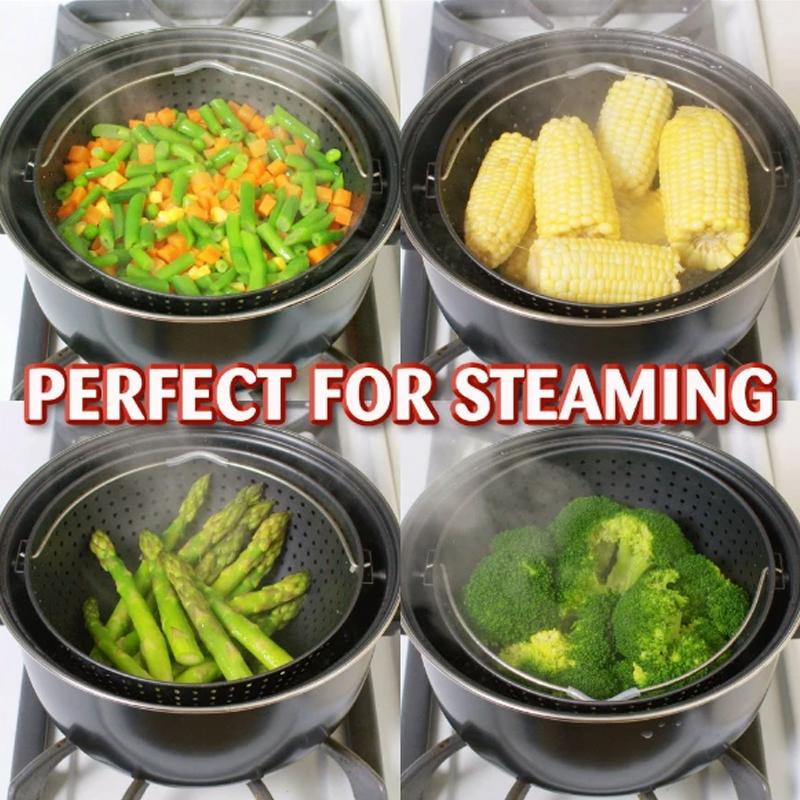 Stockpot with Built-In Strainer for Pasta and Veggies