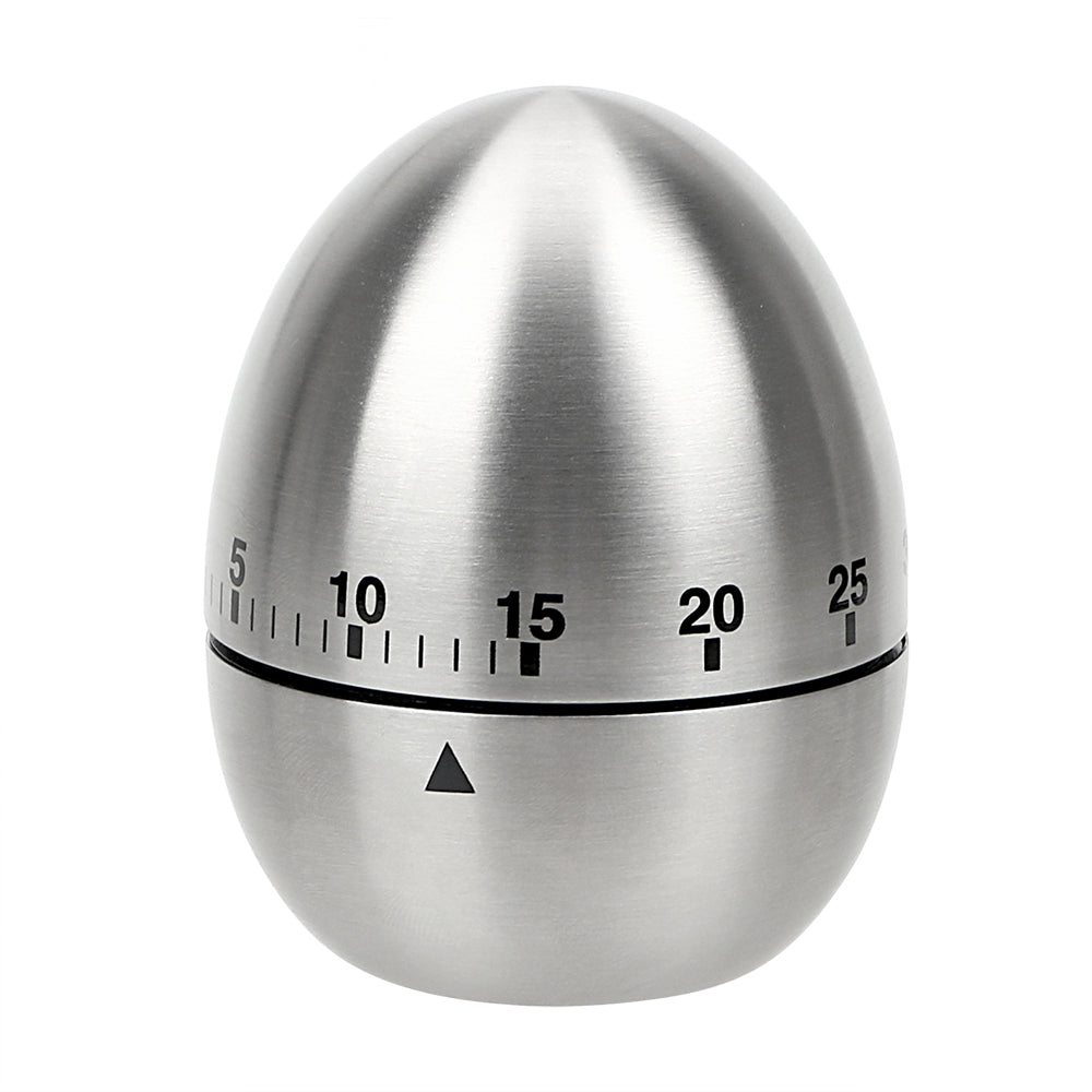Stainless Steel Egg Kitchen Timer, 60-Minute Mechanical