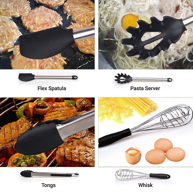 Silicone Cooking Utensil Set That Spares Non-Stick Pans