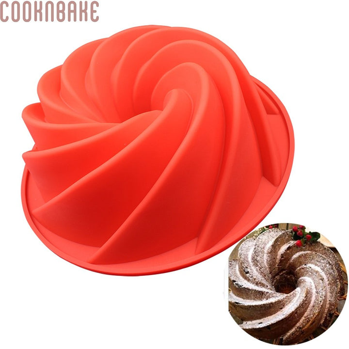 Swirl Bundt Cake Silicone Mold, 25 cm Spiral Design