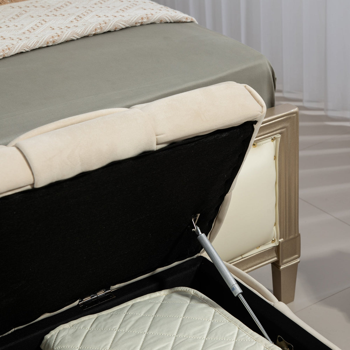 Storage Ottoman Bench: Hidden Bedding Storage and Seating