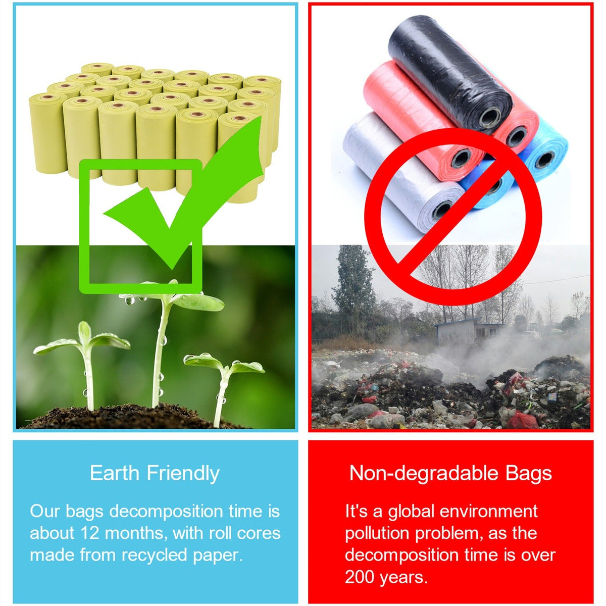 Corn Starch Biodegradable Dog Waste Bags for Easy Walks