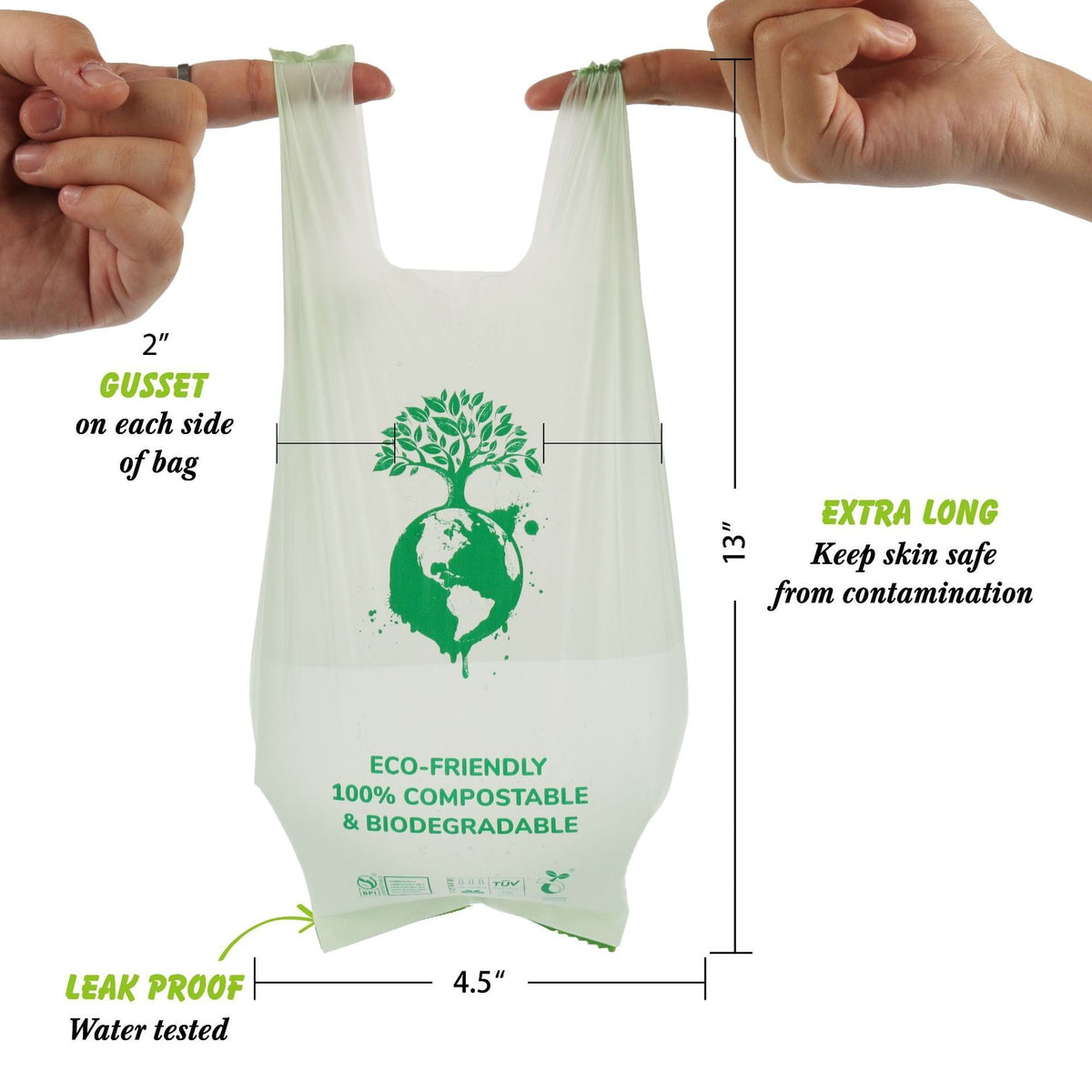 Compostable Dog Poop Bags, TÜV Certified Home Compost