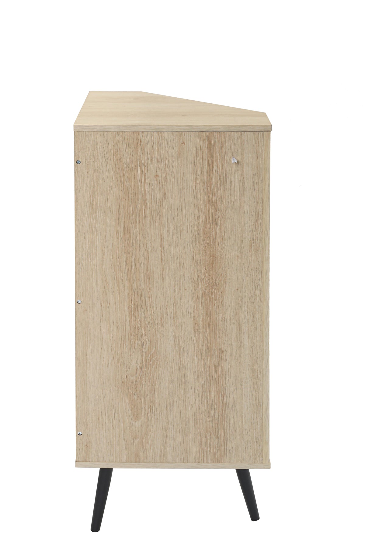 Corner Cabinet with Rattan-Style Door for Small Spaces