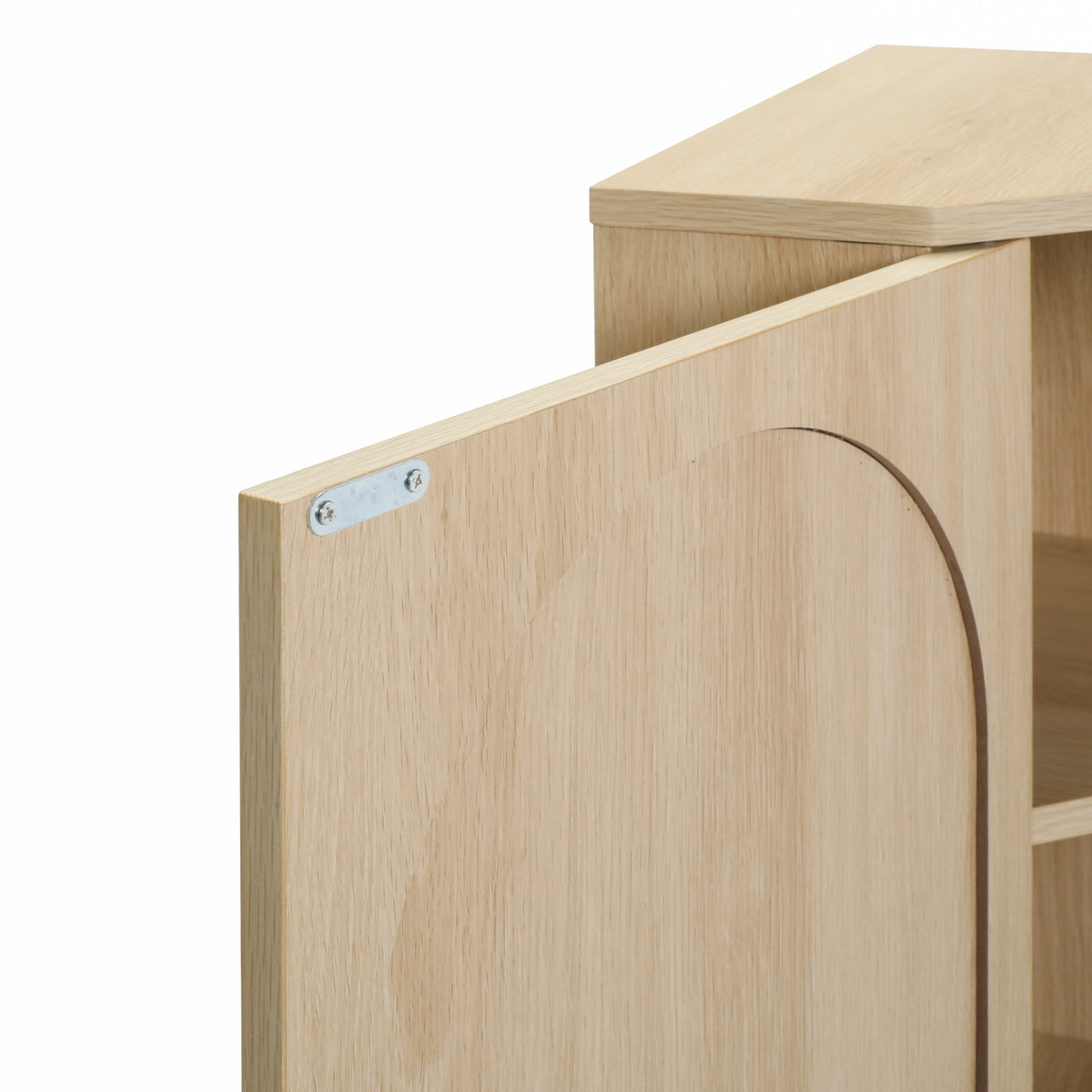 Corner Cabinet with Rattan-Style Door for Small Spaces