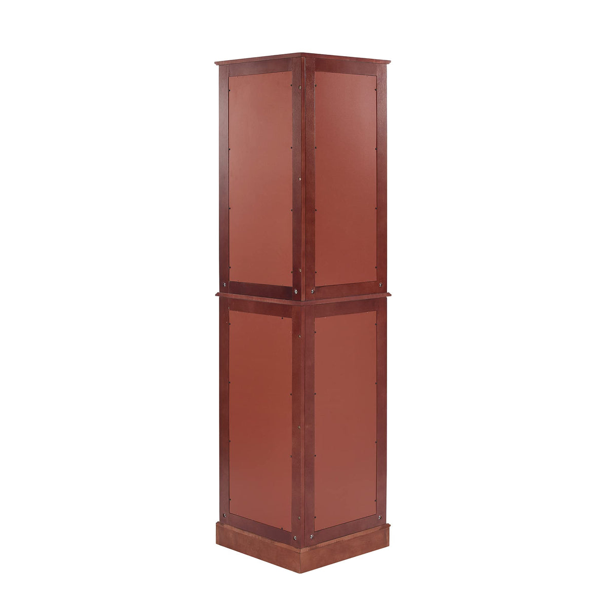Lighted Corner Curio Cabinet, Cherry, Mirrored Back