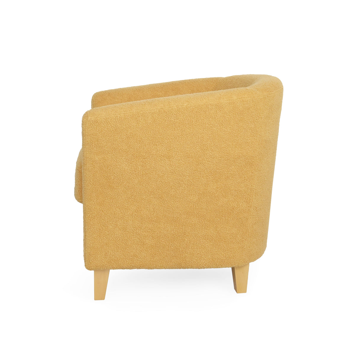 Mustard Boucle Tub Chair for Living Room Reading Nooks