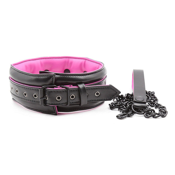 Padded BDSM Collar and Chain Leash Cosplay Set for Adults