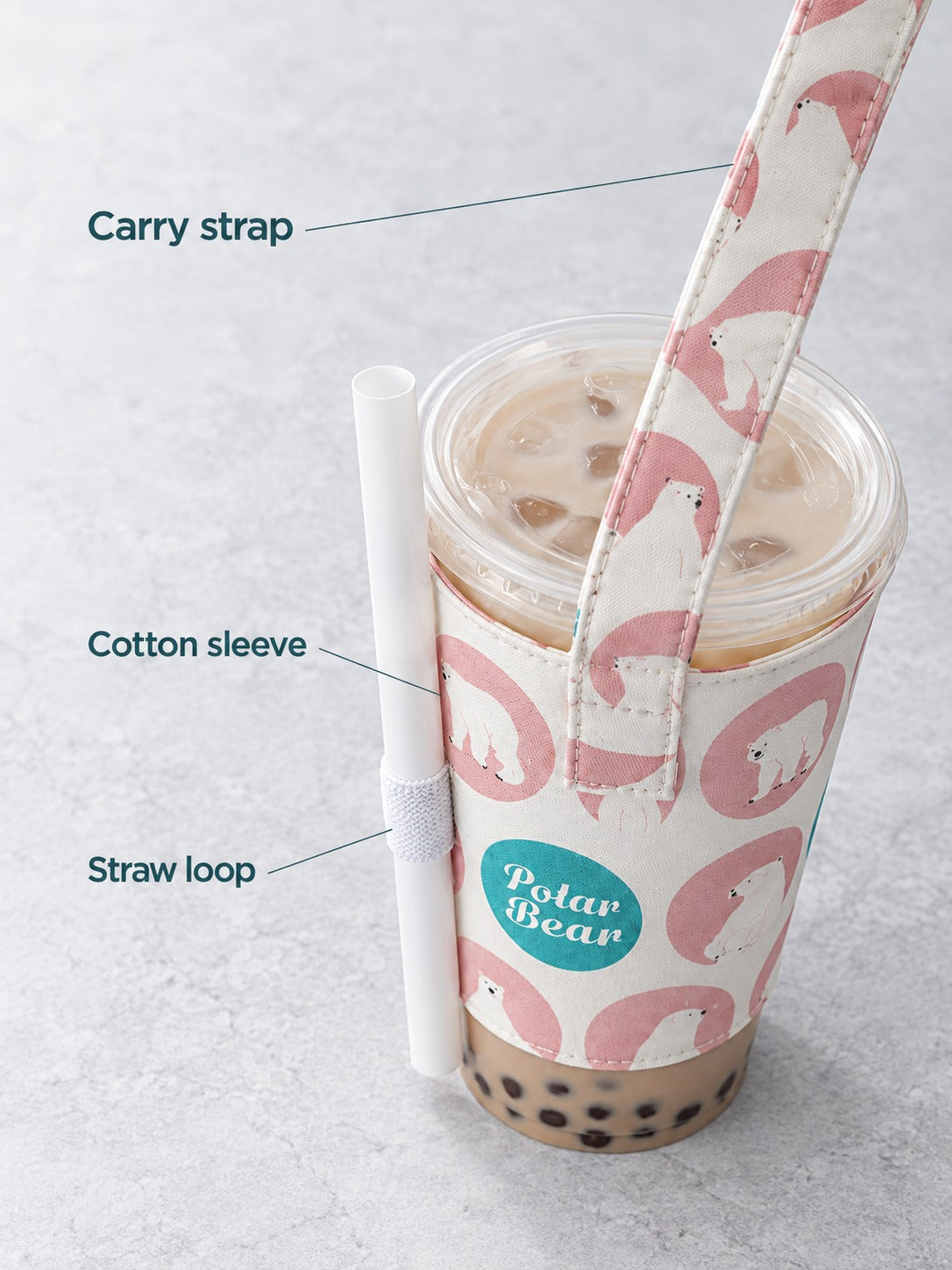 Cute Cotton Cup Carrier for Milk Tea and Juice Hands-Free