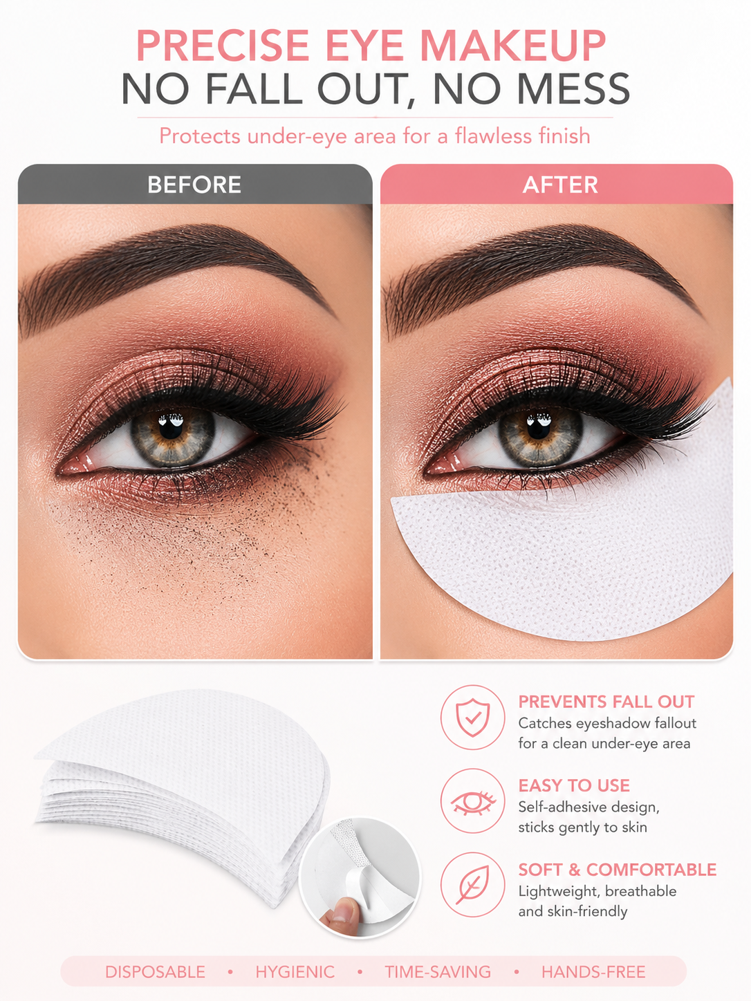 Cotton Eyeshadow Shields – 20 Disposable Under-Eye Guards