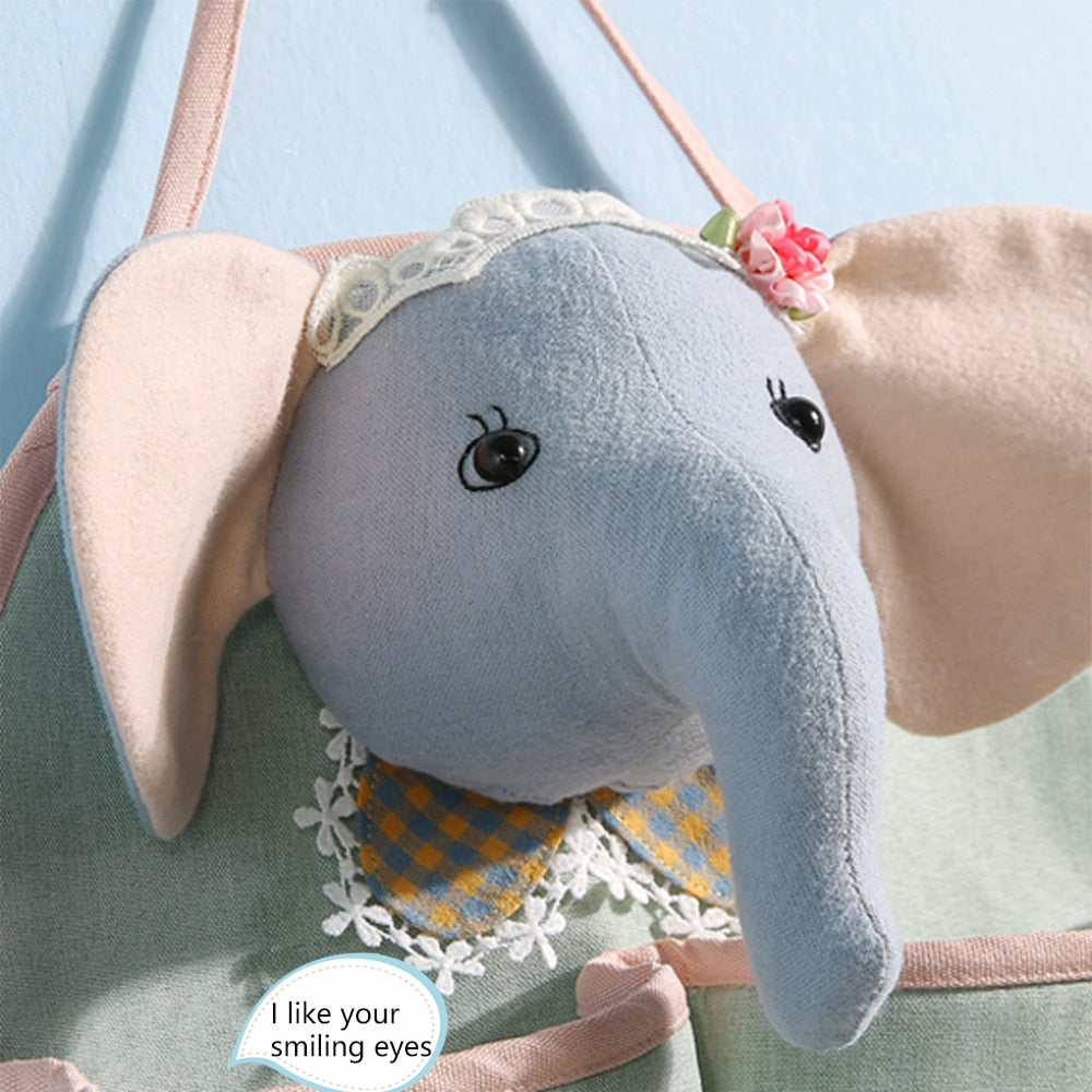 Wall Mounted Elephant Hanging Storage Bag for Kids Room