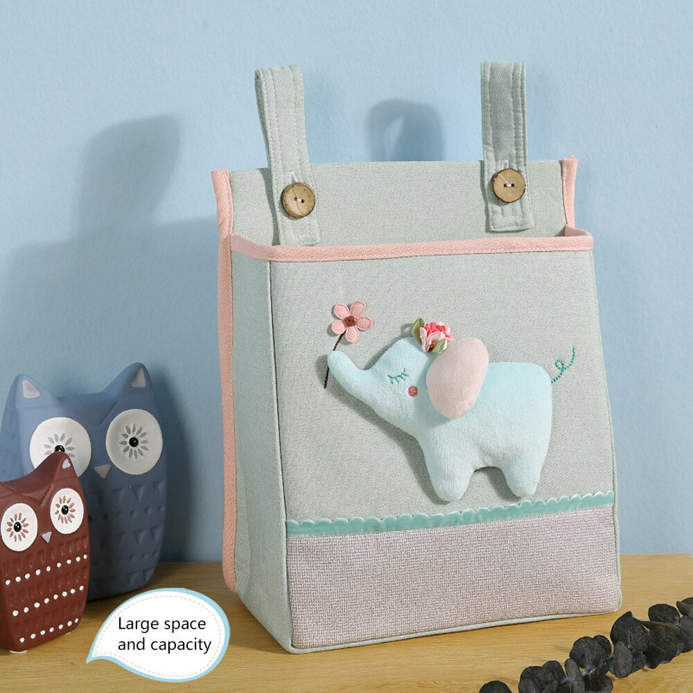 Wall Mounted Elephant Hanging Storage Bag for Kids Room
