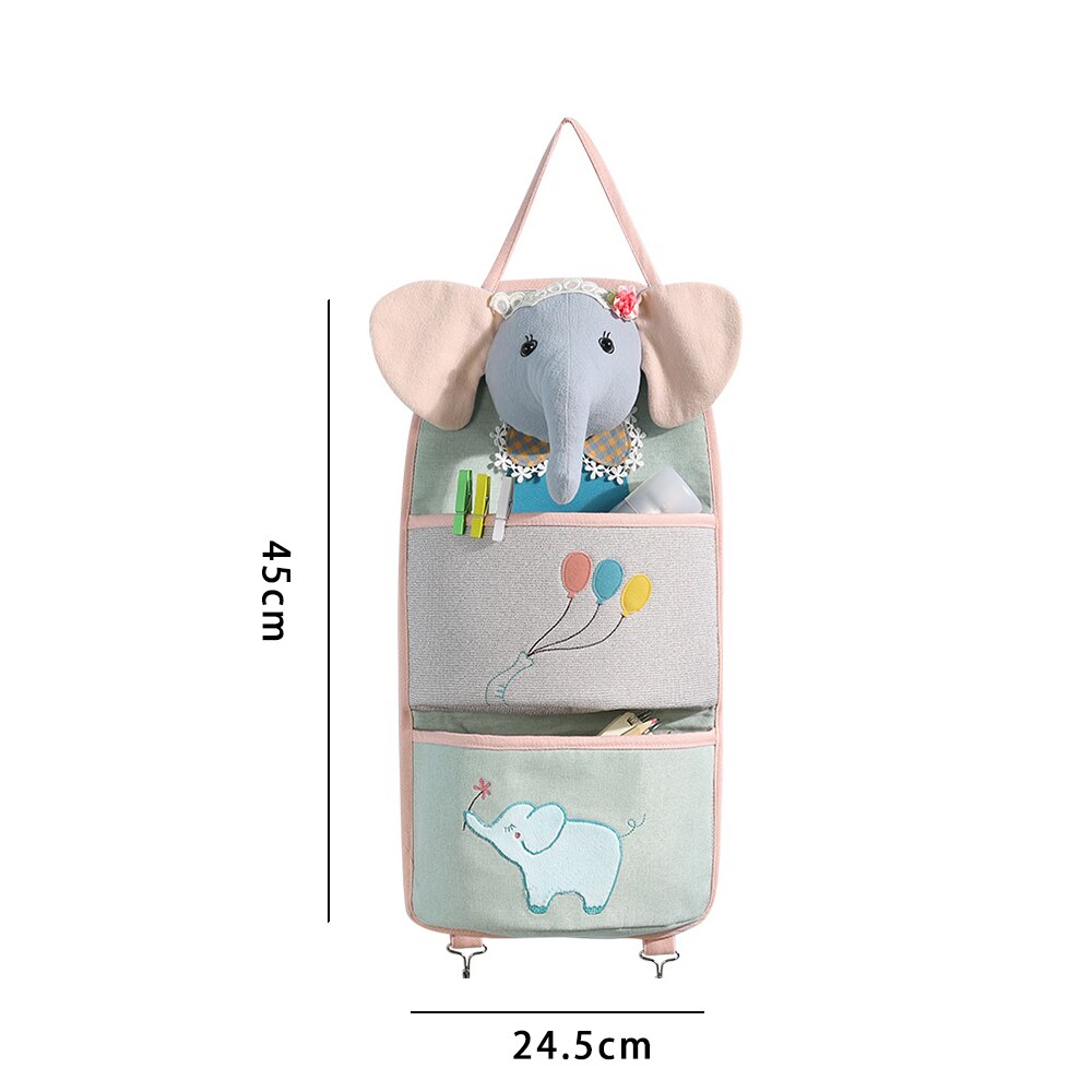 Wall Mounted Elephant Hanging Storage Bag for Kids Room