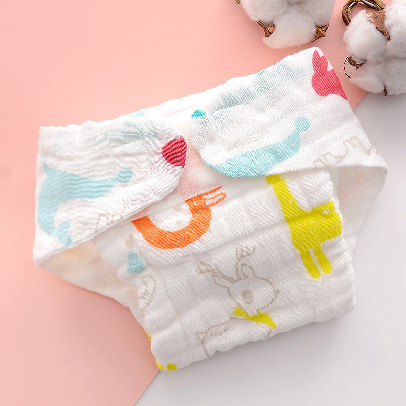 Cotton Muslin Cloth Diaper With Adjustable Baby Fit