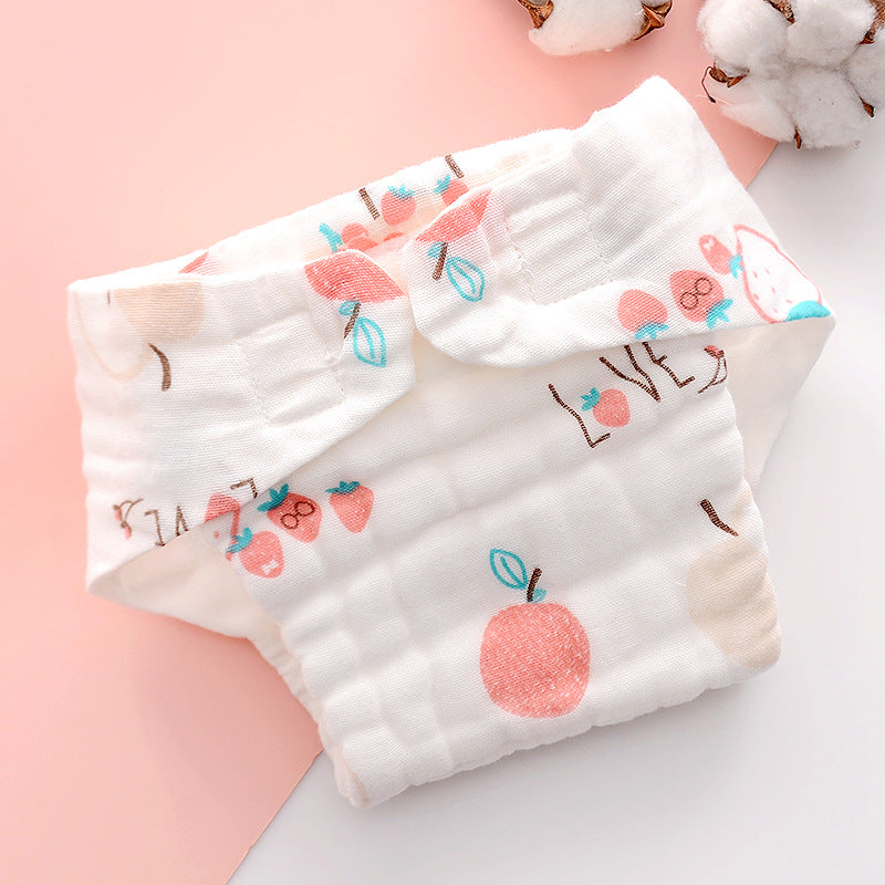 Cotton Muslin Cloth Diaper With Adjustable Baby Fit
