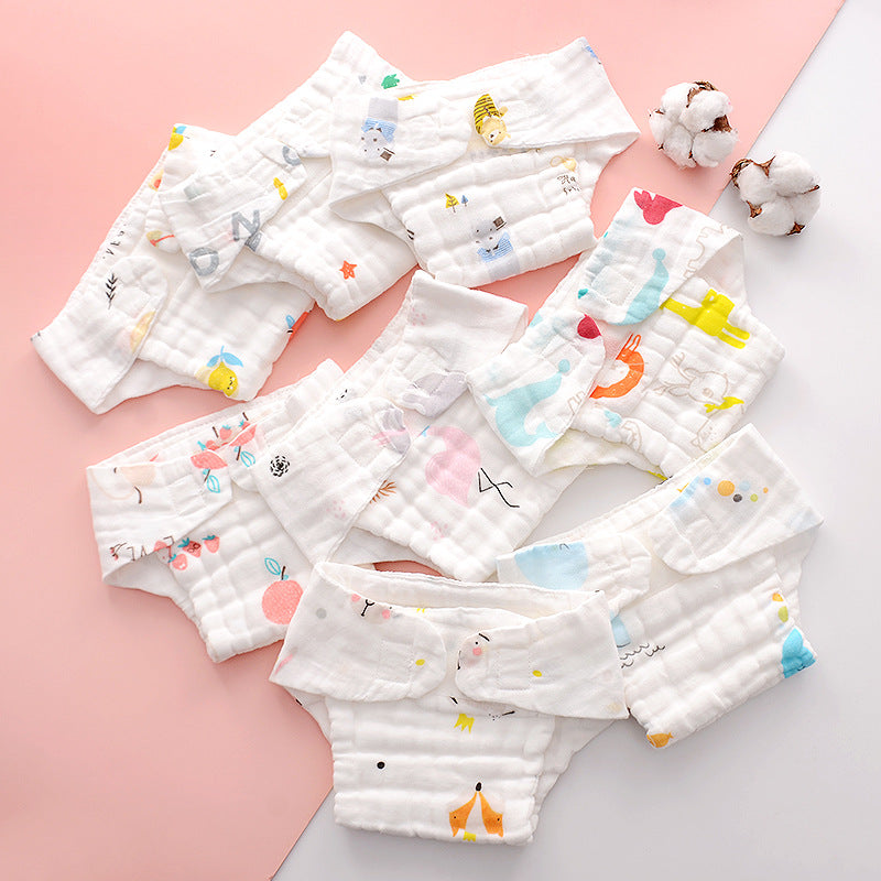 Cotton Muslin Cloth Diaper With Adjustable Baby Fit