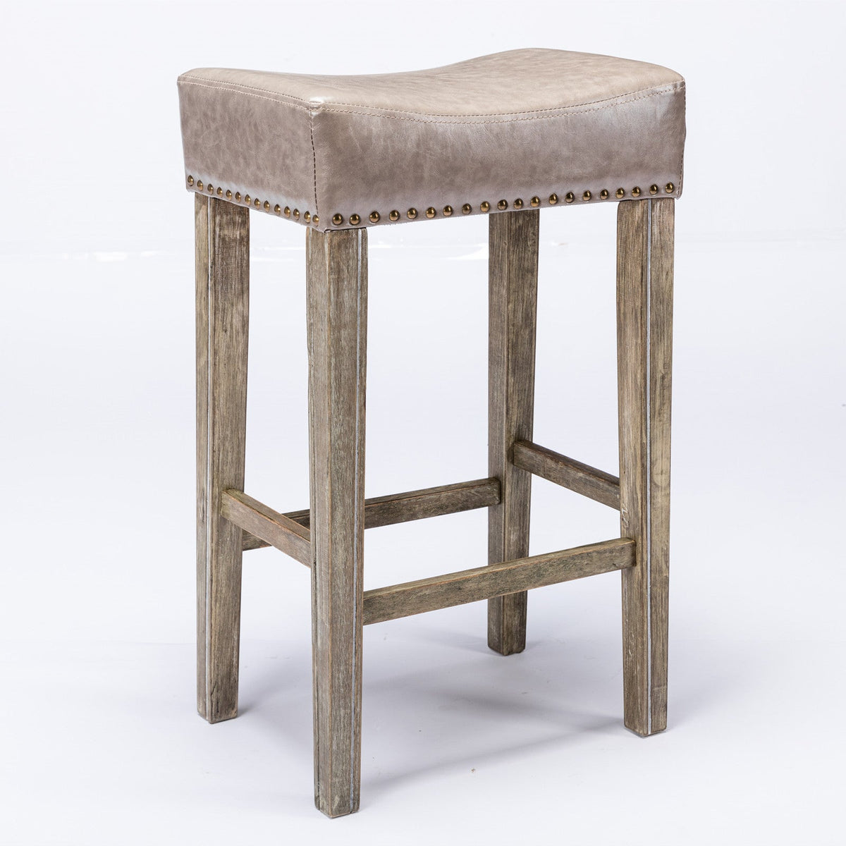Farmhouse Counter Height Bar Stools Gray Set of 2 Backless