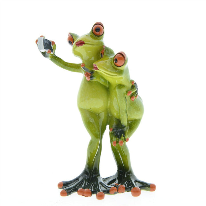 Couple Frog Resin Ornaments for Playful Home Decor