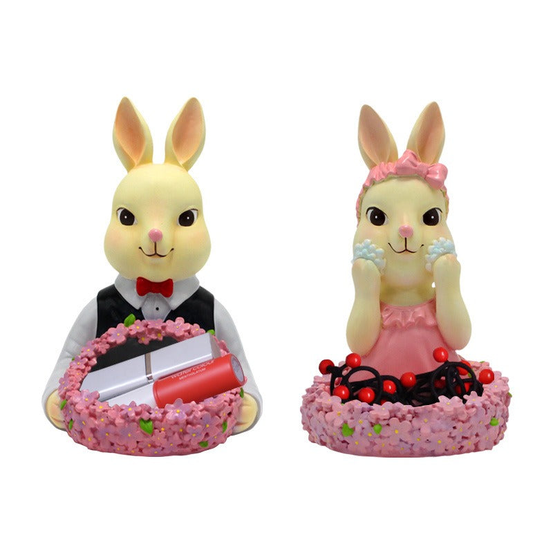 Rabbit Storage Boxes for Whimsical Clutter Control Pair