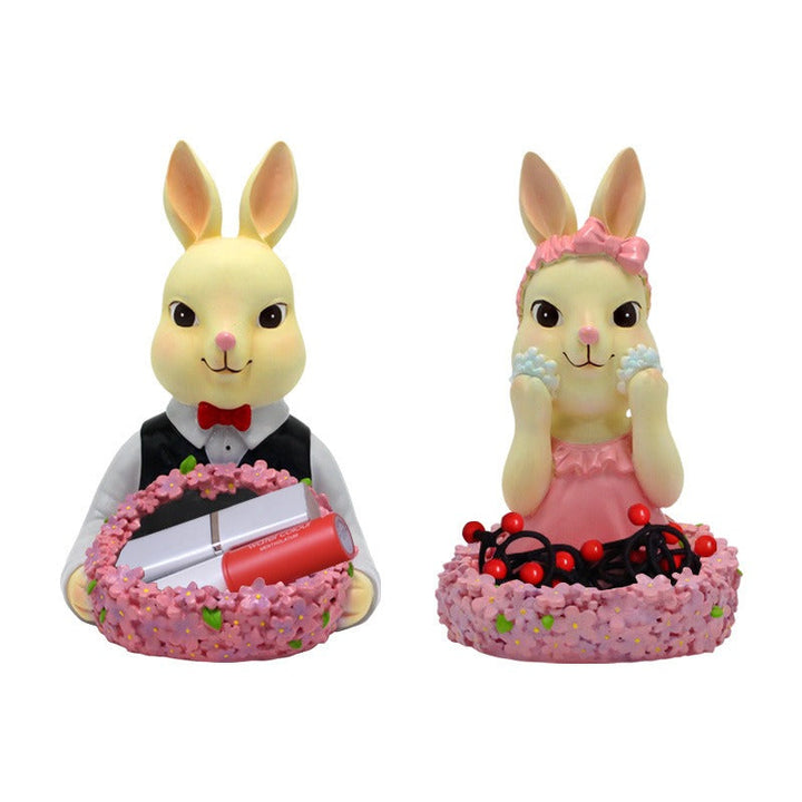 Rabbit Storage Boxes for Whimsical Clutter Control Pair