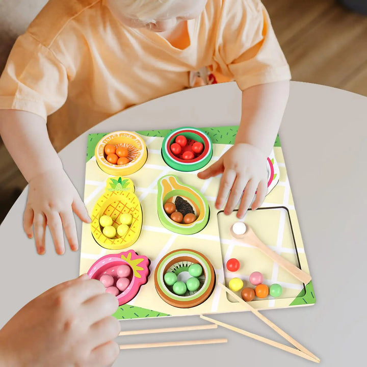 Wooden Color Sorting Toy for Early Fine Motor Skills