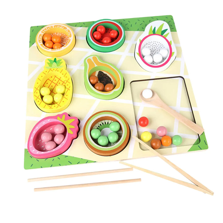 Wooden Color Sorting Toy for Early Fine Motor Skills