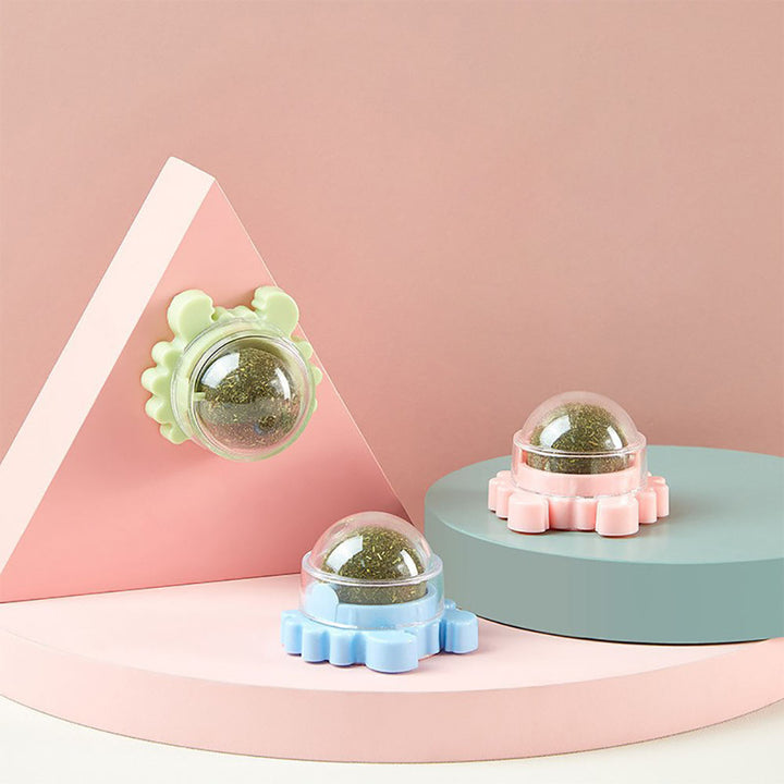 Rotating Catnip Ball Toy for Indoor Dental Playtime