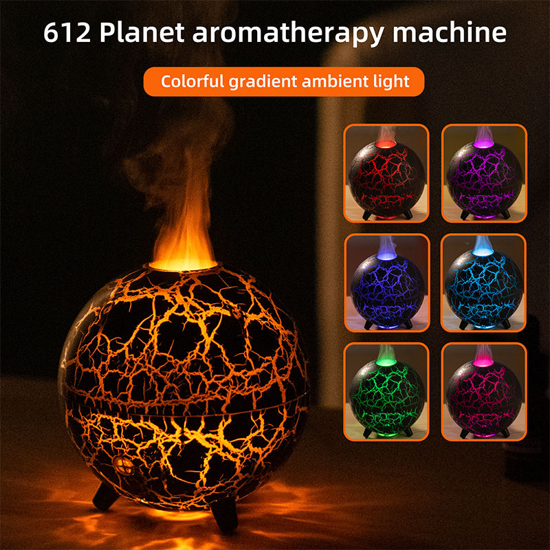 Flame Aroma Diffuser Humidifier with Volcanic LED Light