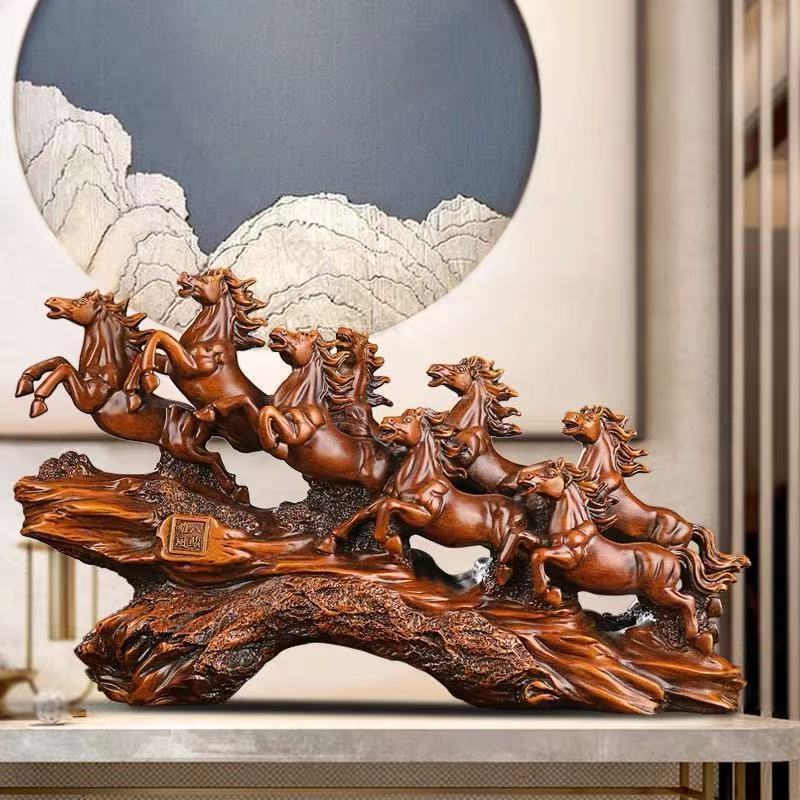 Resin Horse Sculpture - Bold Feng Shui Desk Decoration