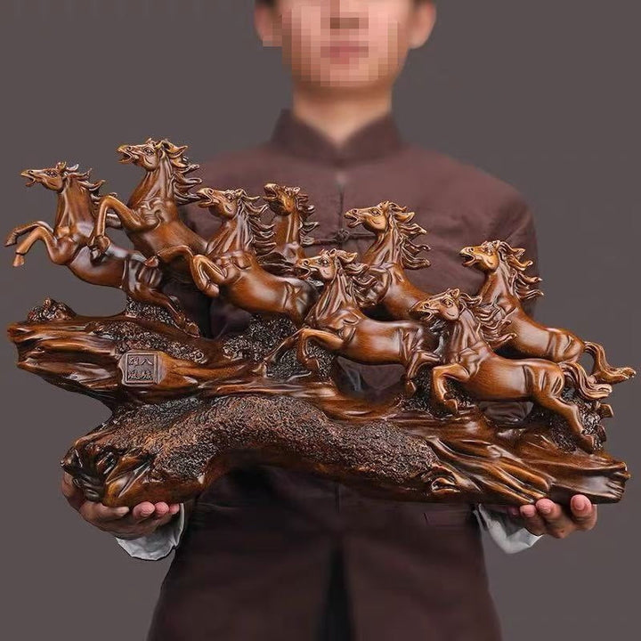 Resin Horse Sculpture - Bold Feng Shui Desk Decoration
