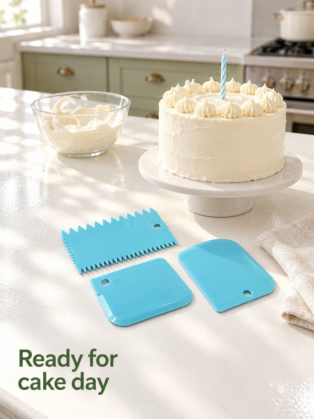 Colorful Cream Scraper Set for Cake Frosting and Dough