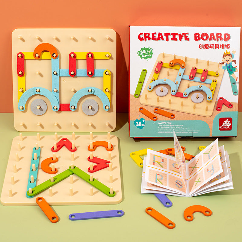 Montessori Wooden Puzzle Board for Creative Learning